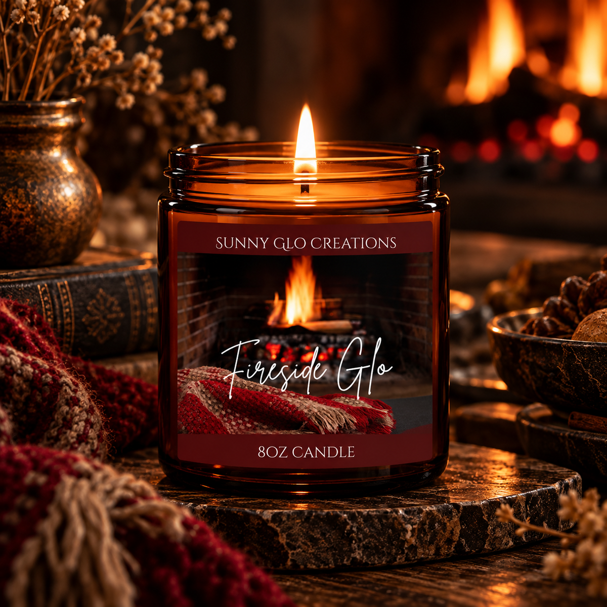 Fireside Glo 8oz Candle